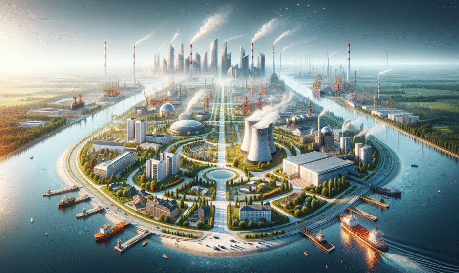 Dynamiczny rozwój biznesu w województwie śląskim, przedstawiający nowoczesne biurowce w Katowicach oraz lokalne inicjatywy gospodarcze.