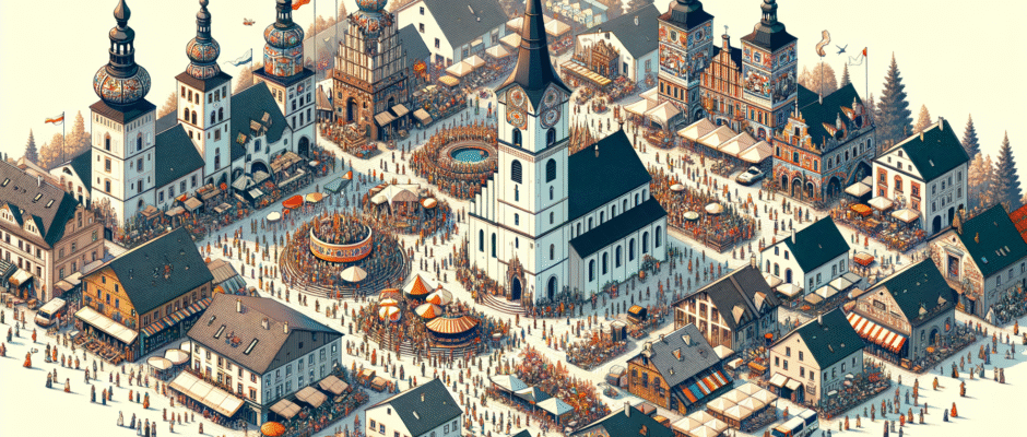 Wydarzenia kulturalne w województwie śląskim, przedstawiające tradycyjne tańce i muzykę w Katowicach, sercu regionu.